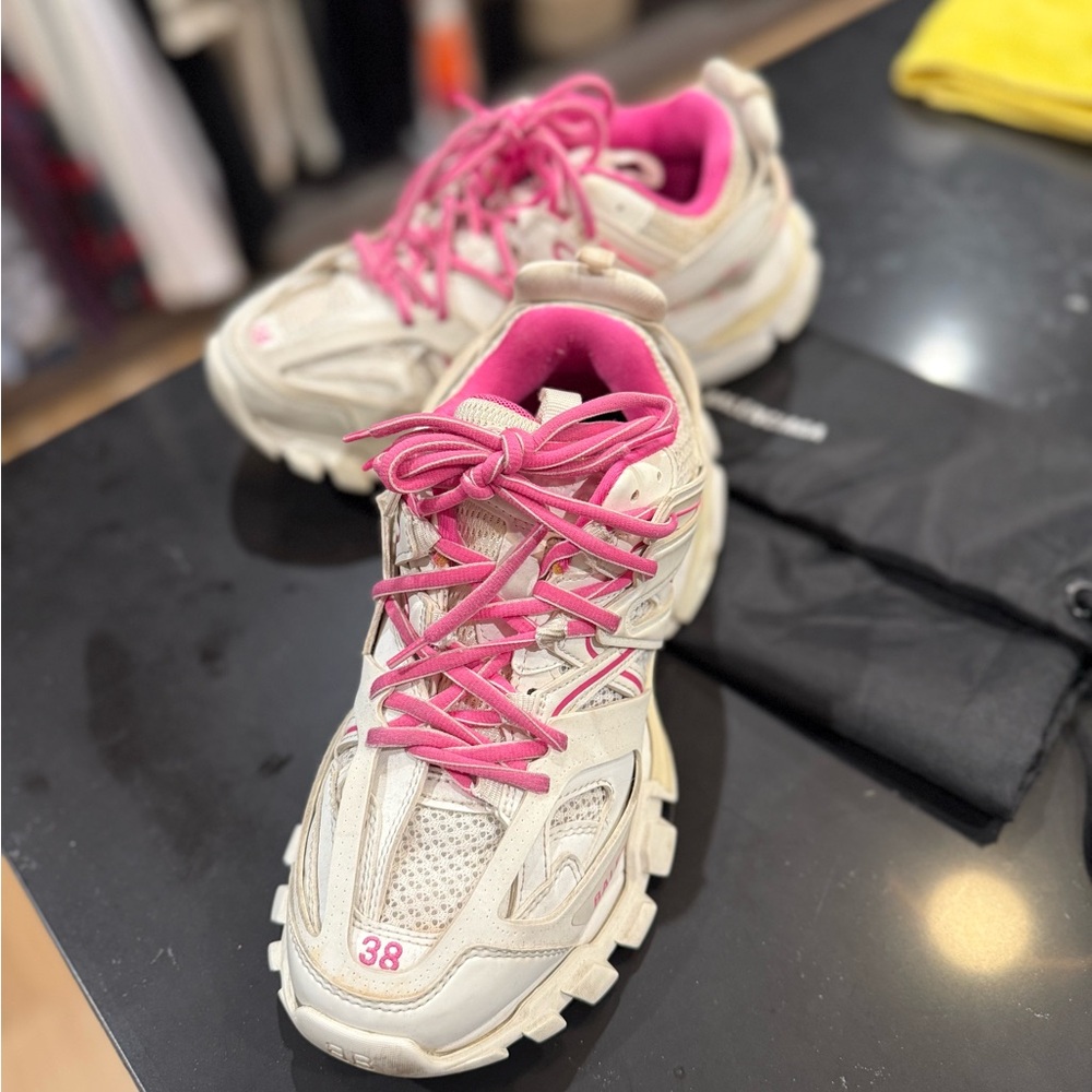 Balenciaga track sneackers white and pink